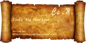 Csáky Marina névjegykártya